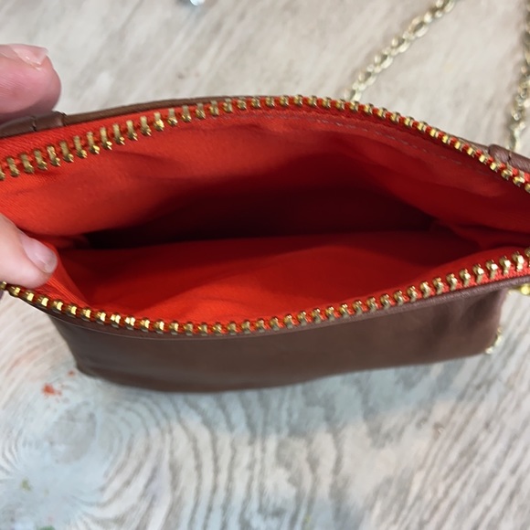 C Blau Croc Embossed Leather Foldover Clutch Boutique Convertible Bag Naples - Picture 8 of 8